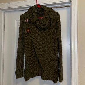 Green Cowl Neck Sweater